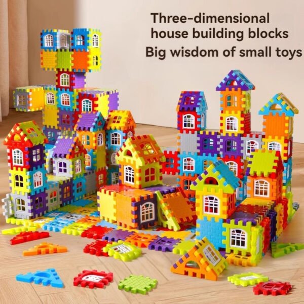 Children's House Building Blocks Assembled Toys Puzzle Large Particle Square Wall Window Model Puzzle 3 Years Old 6 Girls and Boys - Image 2