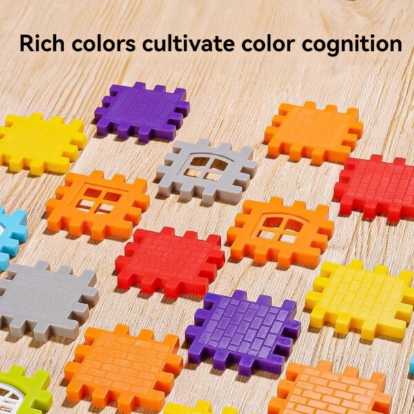 Children's House Building Blocks Assembled Toys Puzzle Large Particle Square Wall Window Model Puzzle 3 Years Old 6 Girls and Boys - Image 5