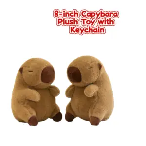 8-inch Capybara Plush Toy with Keychain